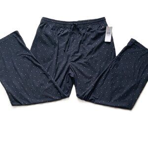 New Men's Tommy Hilfiger Lounge Sleepwear Cozy Fleece All-Over Logo Flag Blue